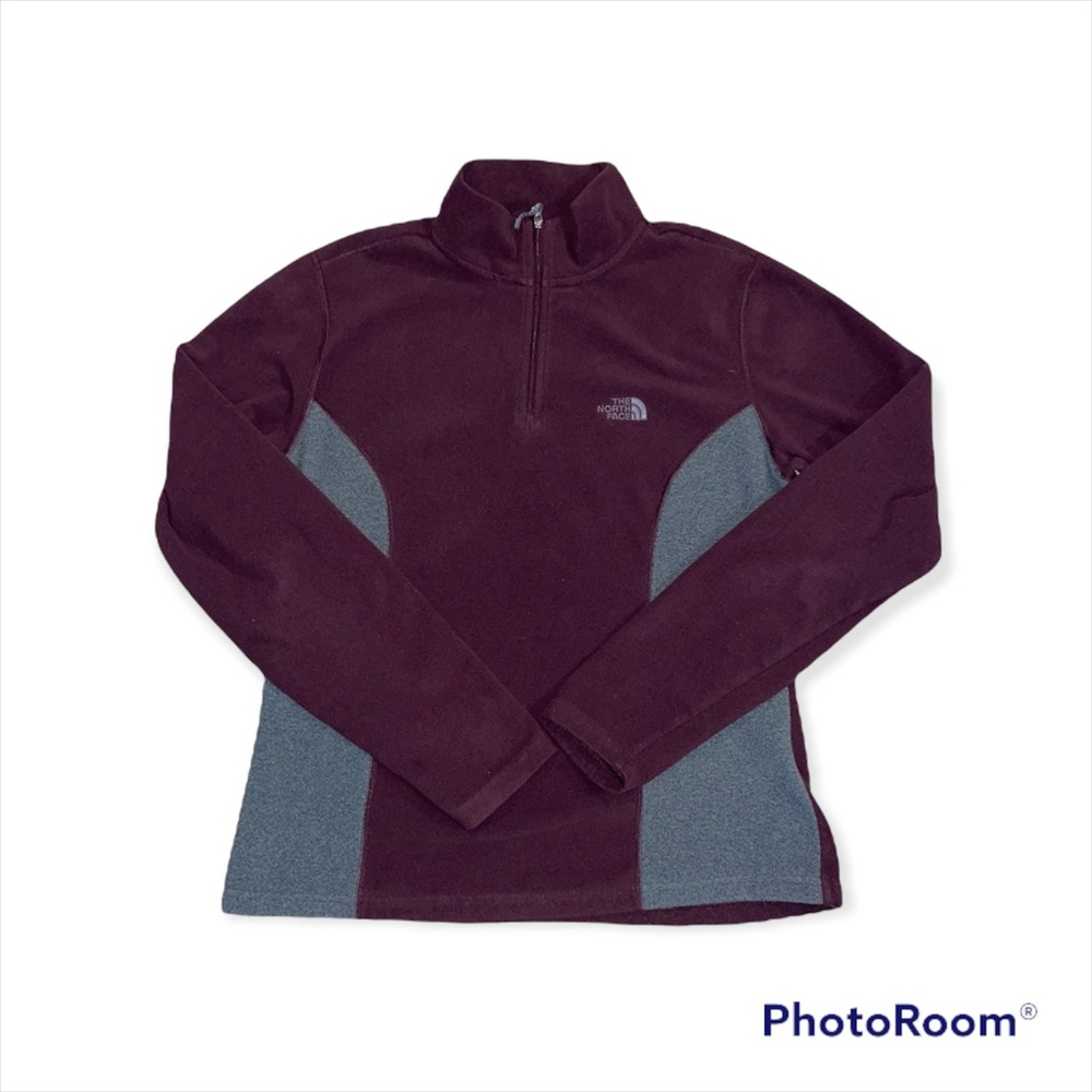 The North Face Woman's TKA 100 Purple 1/4 Zip Fleece Pullover Sz M